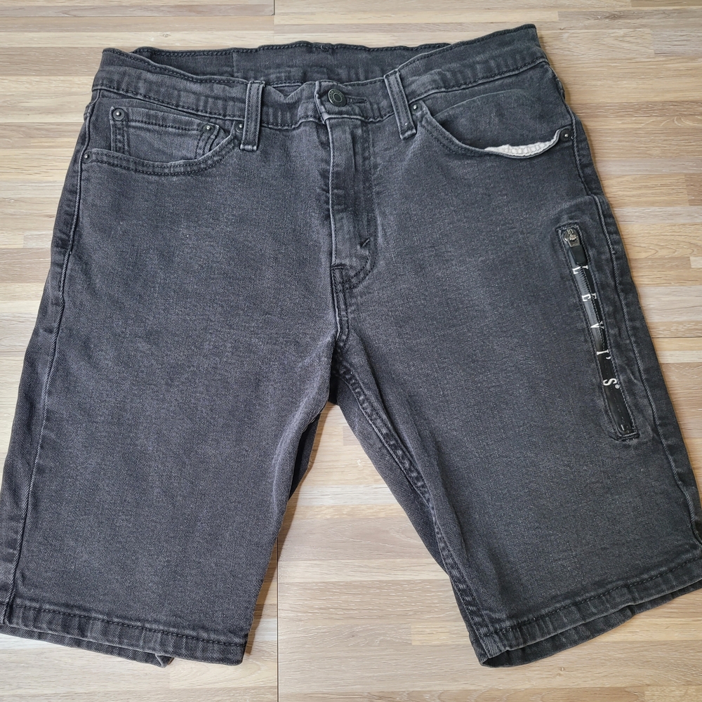 Levi's 511 Men's‎ Size 32 Charcoal Denim Shorts Spellout Pocket 9" Inseam